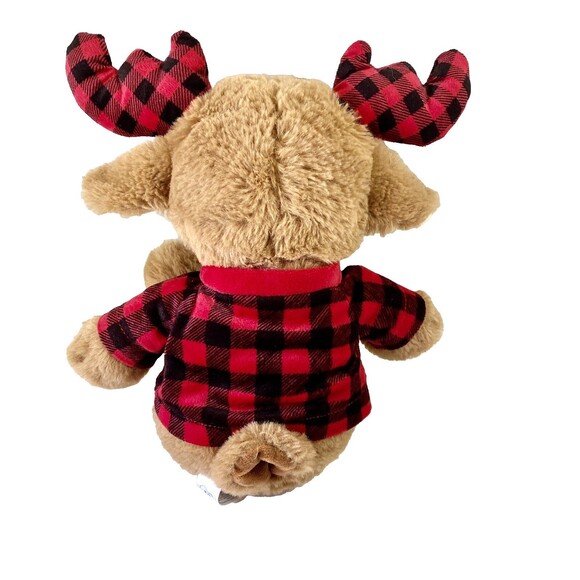 Moose Plush Baby Toy Crinkle Ears Buffalo Plaid Spark Create - Picture 3 of 4